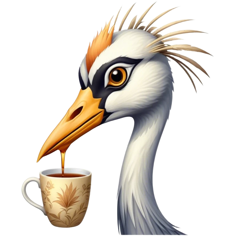Crane drinking tea  emoji