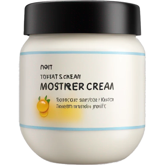 body moisturizer cream pot with label emoji