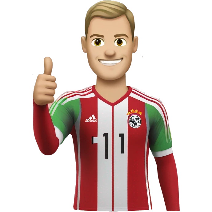 manuel neuer shows thumb up emoji
