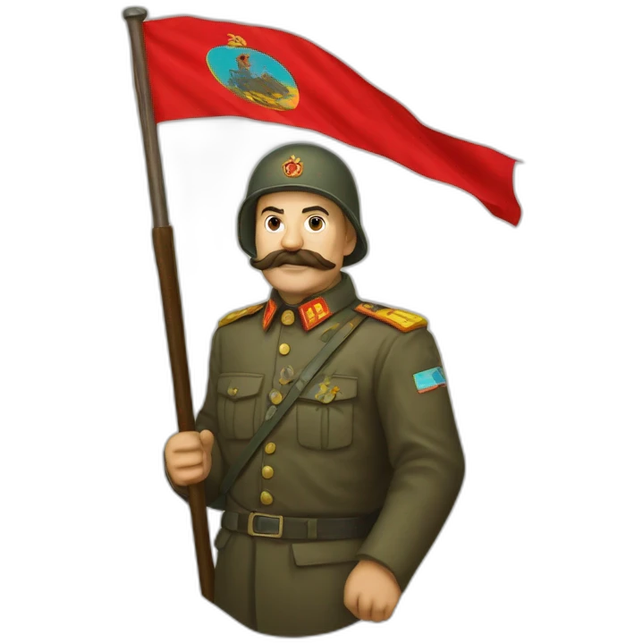 Staline with a URSS flag behind emoji