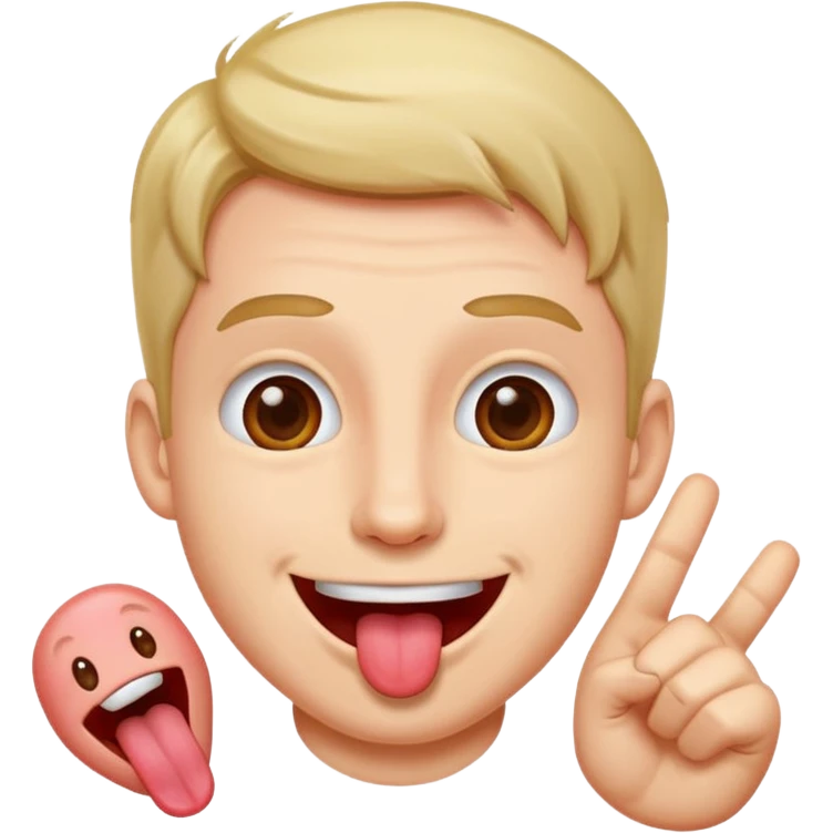 Man teasing toungue out  emoji