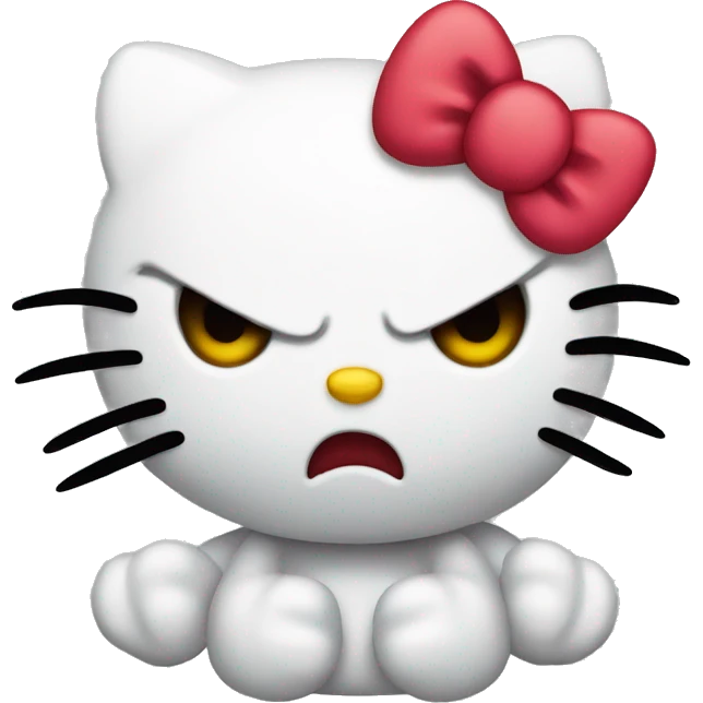 Angry hello kitty emoji