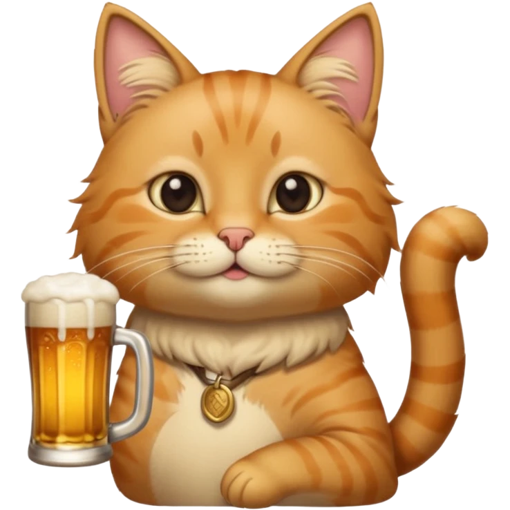 Un chat qui boit une bière emoji