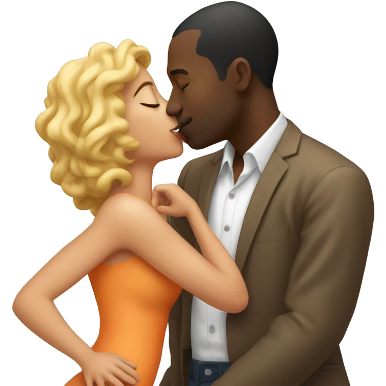 Black man kissing a peach  emoji