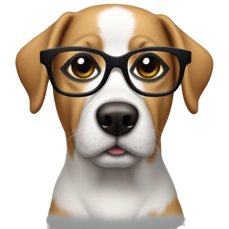 Dog with black glasses  emoji