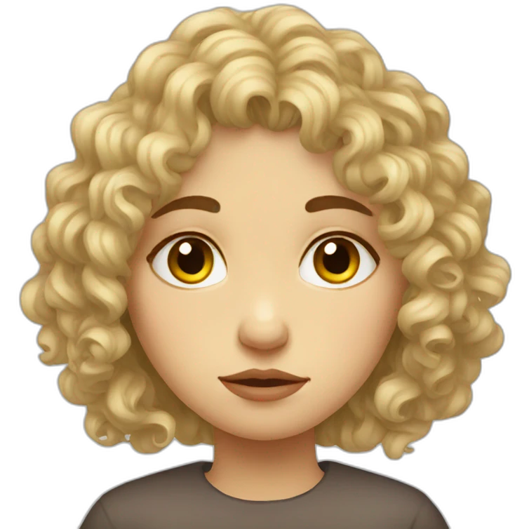 sad curly russian girl emoji