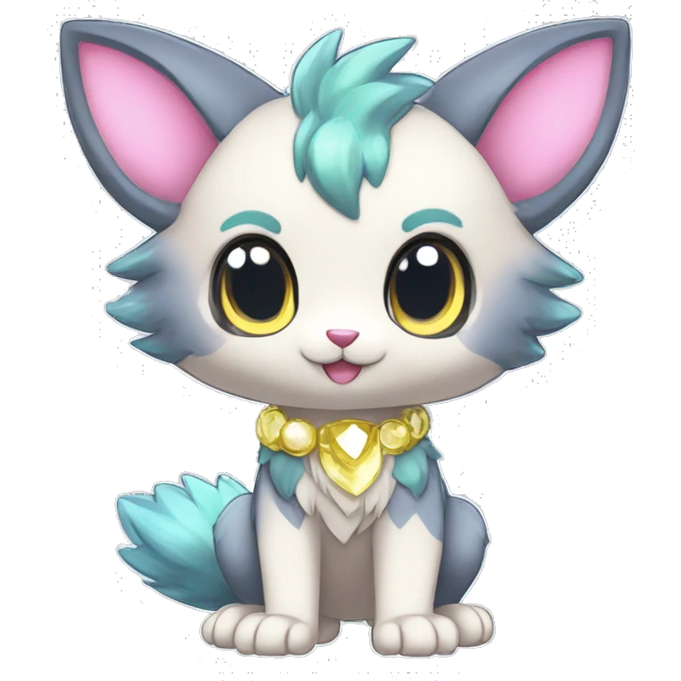 Cute Kawaii Chibi Anthro Fur-Sona Pretty Shiny Colorful Sparkly Fakemon Full Body emoji