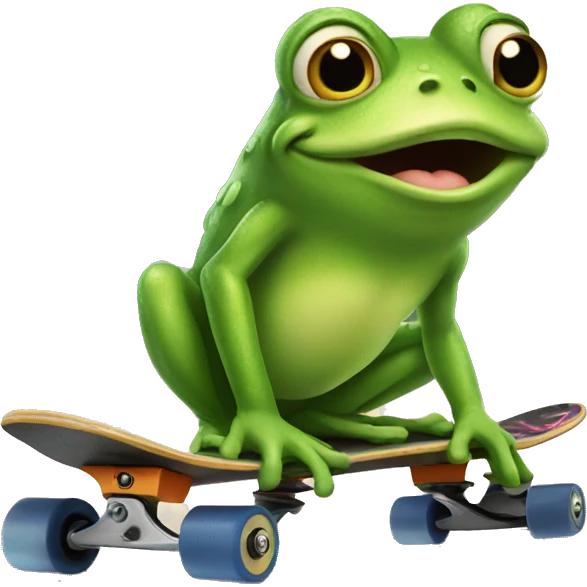Frog on a skateboard  emoji