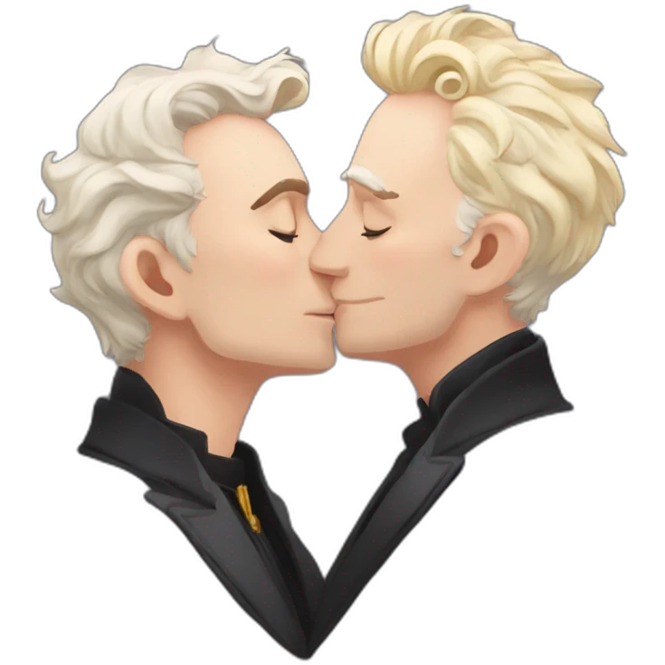 Good Omens Crowley kissing Aziraphale emoji
