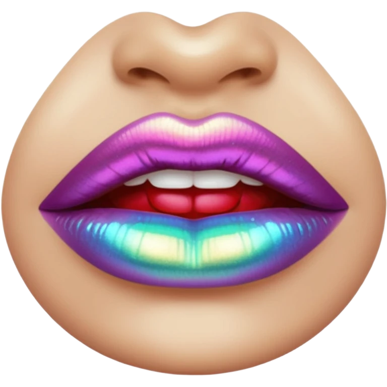Iridescent lipstick emoji