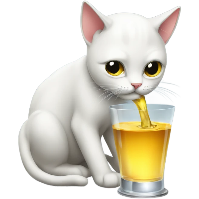 elegant évil cat drinking emoji