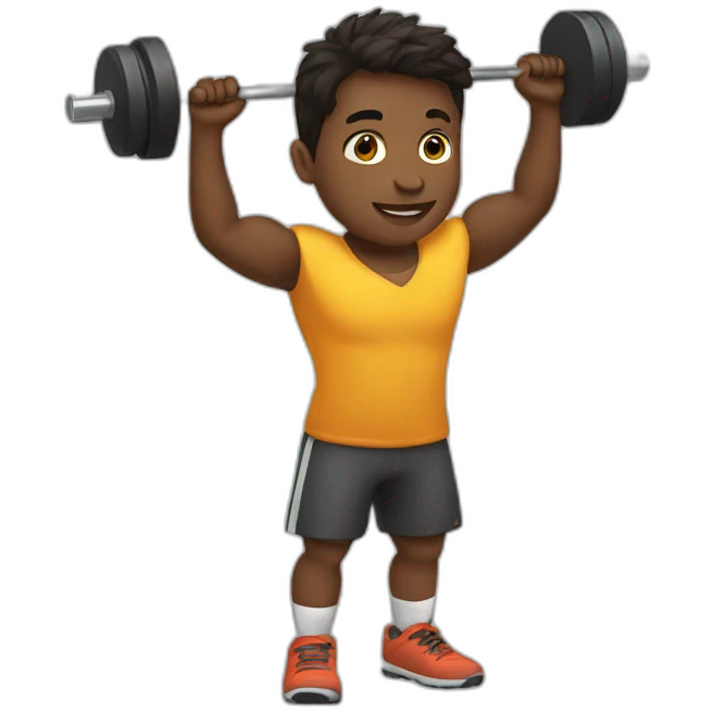 kid with weights while playing football emoji