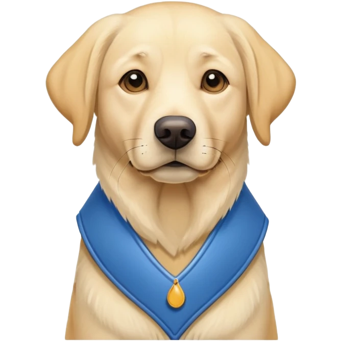 Older Yellow lab blue vest emoji