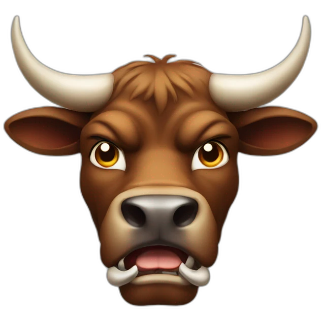 Angry bull with nose ring emoji