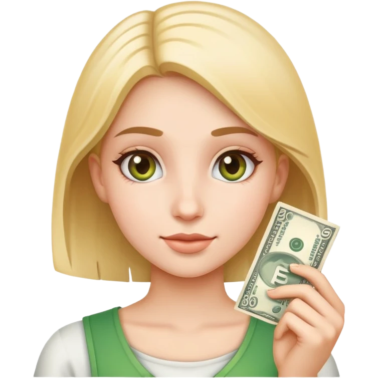 clean girl holding a money sign emoji