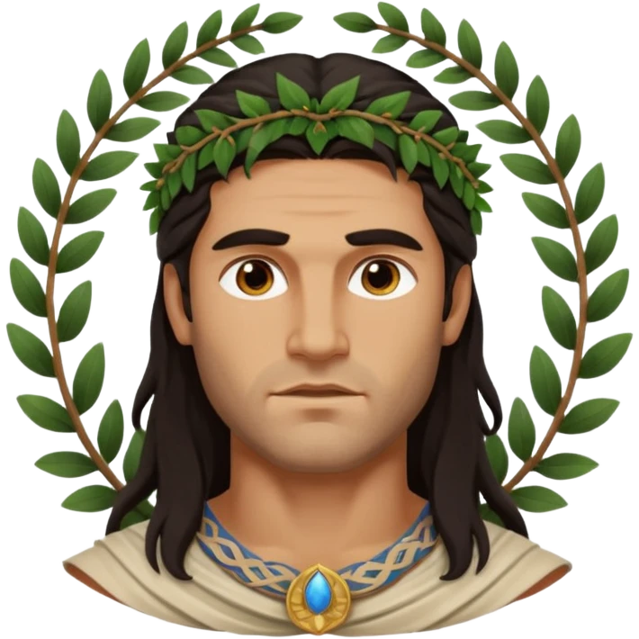 ancient greek man long dark hair emoji