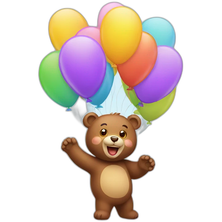 happy bear with balloons  emoji