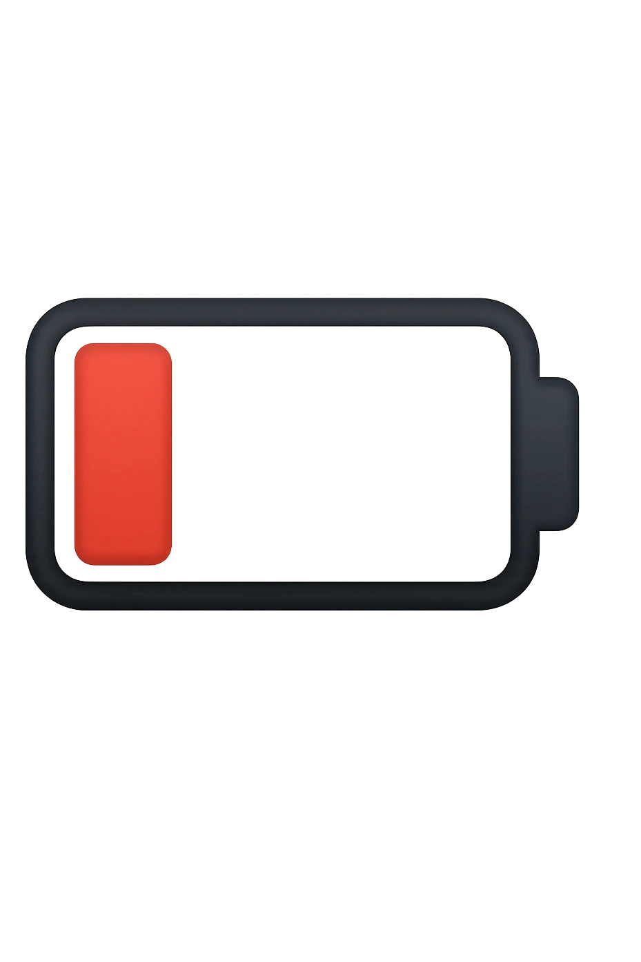 batteria energetica che si sta per scaricare emoji stile iphone emoji