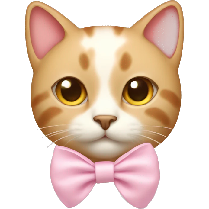 cat with light pink bow emoji