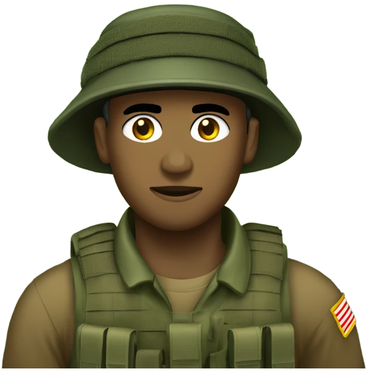 recon marine in jungle fatigues with bush hat emoji