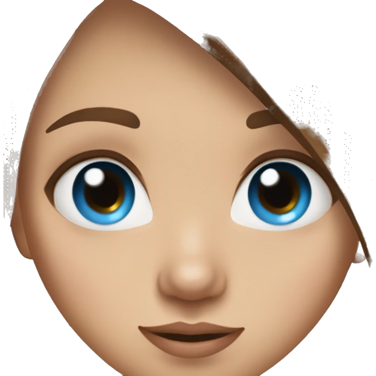 cute girl with straight brown hair blue eyes and nose piercing emoji