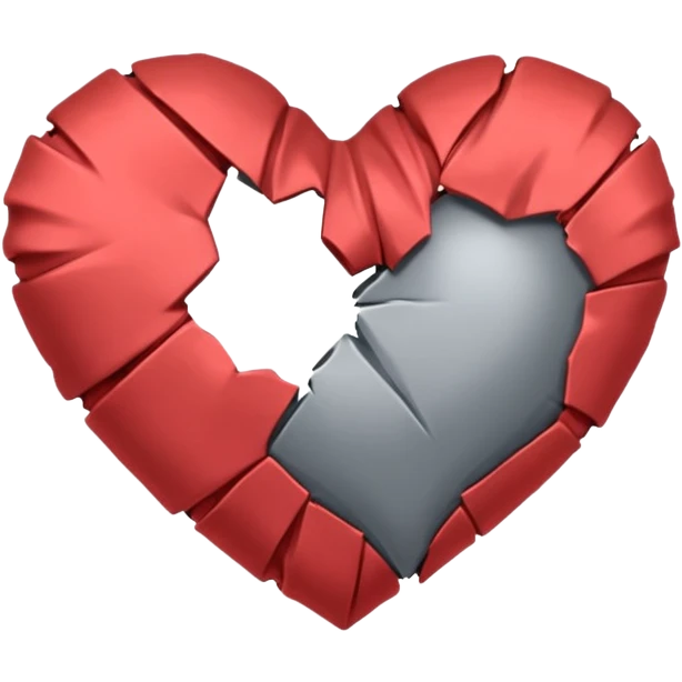 Gray broken satin heart  emoji