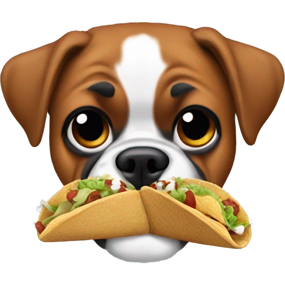 Boxer dog eating tacos  emoji