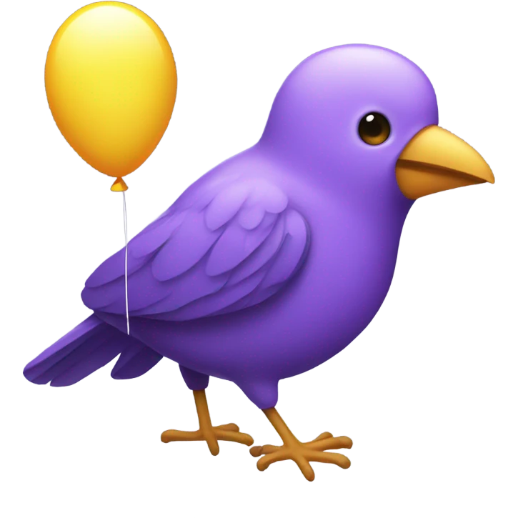 Purple bird with balloon  emoji