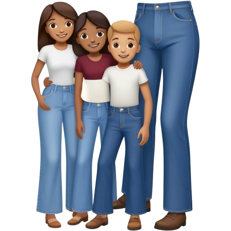 Whole family inside a huge pants emoji