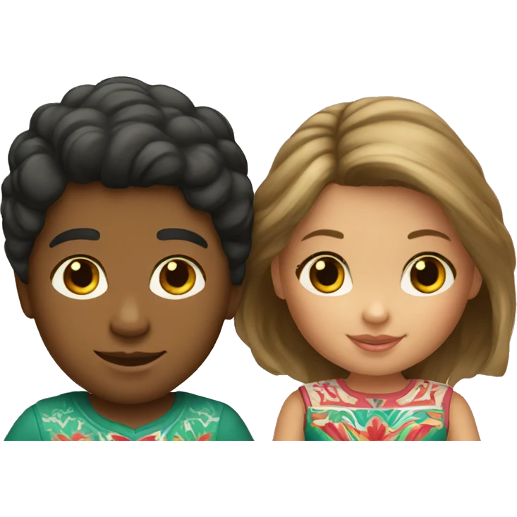 American girl with Mexican boy  emoji
