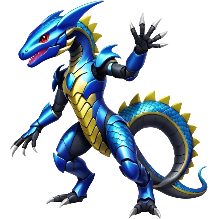 Shiny Exotic Colorful epic Salandit-Genesect-Miraidon-Koraidon-Fakémon-hybrid-creature (full body)  emoji