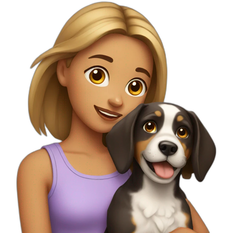 Girl with a dog emoji