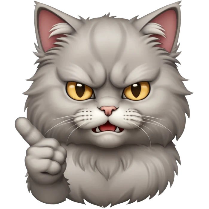 angry cat gives middle finger emoji