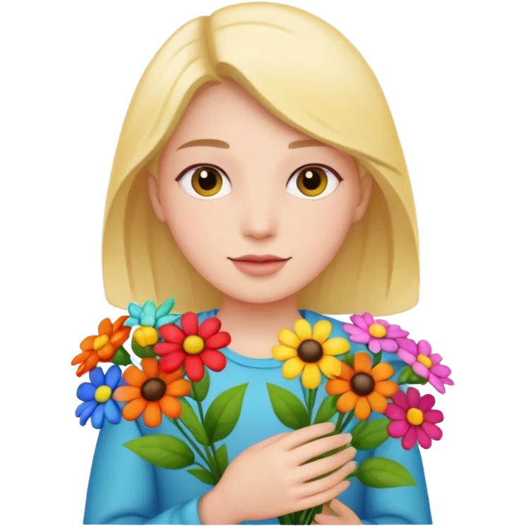 зайщики  з квітами emoji