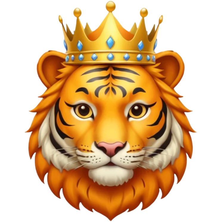Tiger with crown emoji