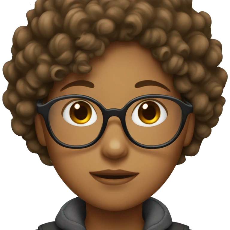 Girl with glasses and curly hair emoji