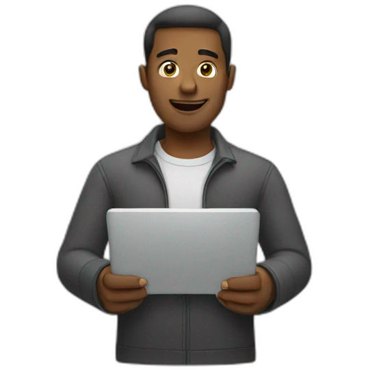 Man typing emoji