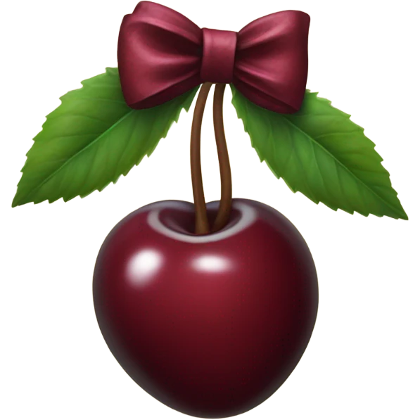 cherry with burgundy bow emoji