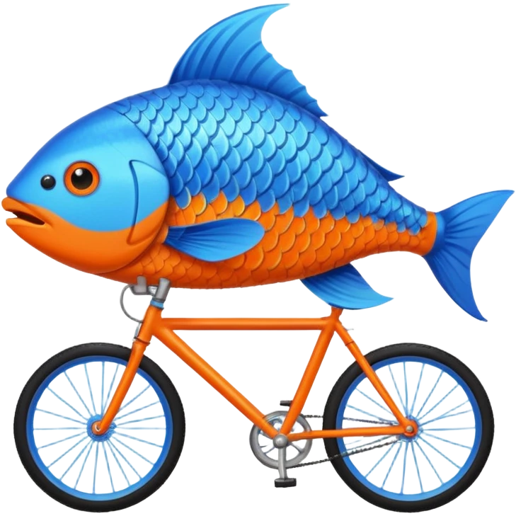 fish riding on the bike emoji