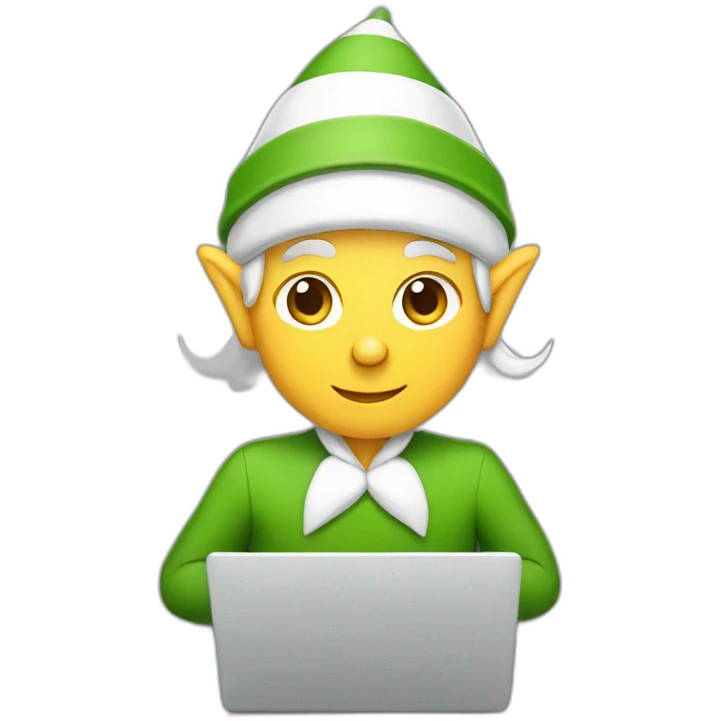 elf typing on laptop emoji