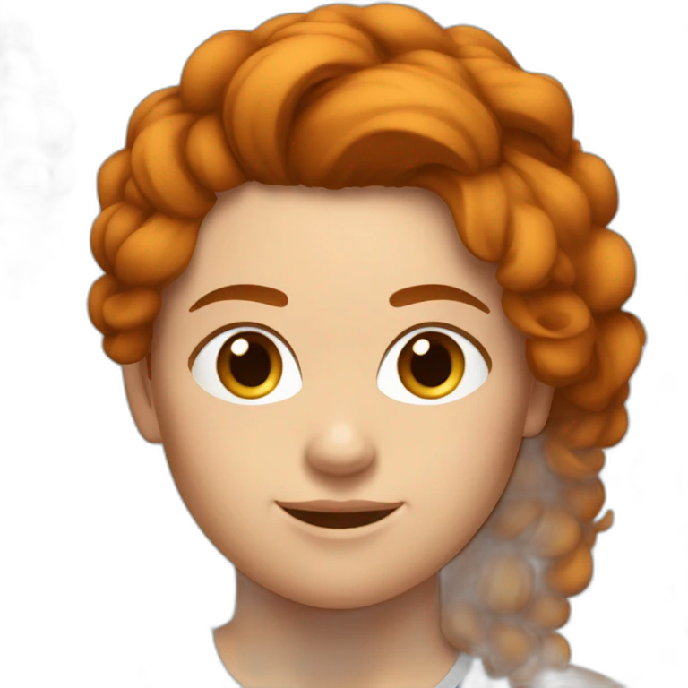 femme athletique cheveux bouclés rousse et brune emoji