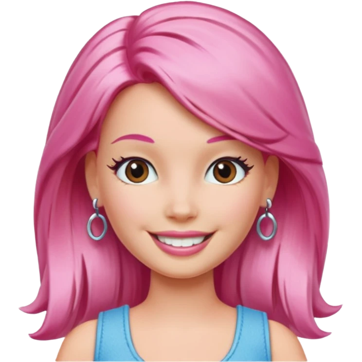 Barbie with pink hair emoji