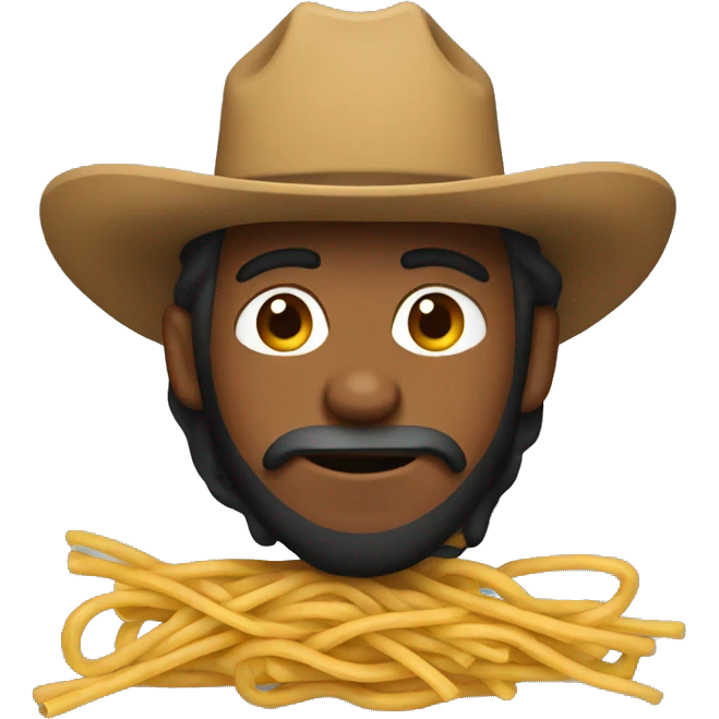 cowboy wearing spaghetti emoji