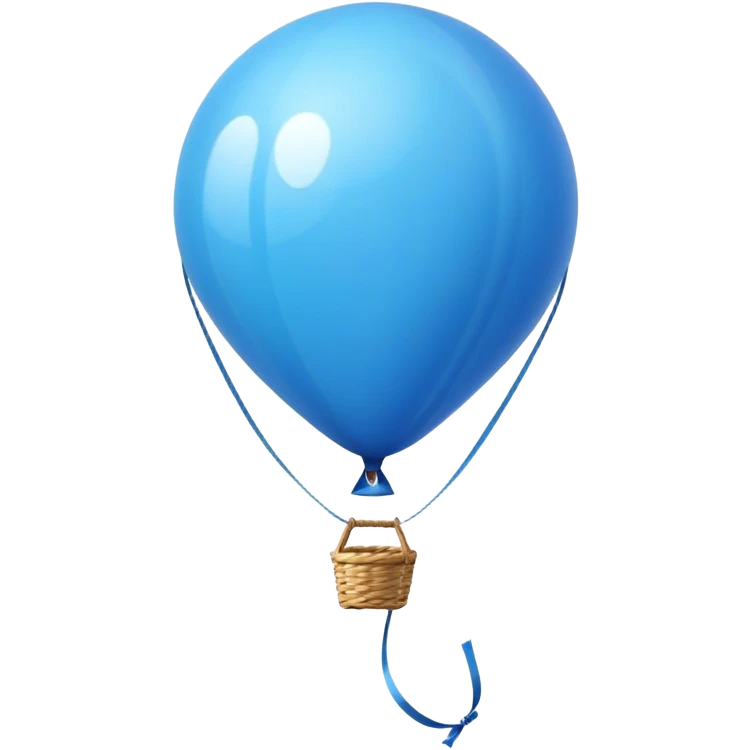 Blauer ballon mit einem stock am ende des seiles  emoji