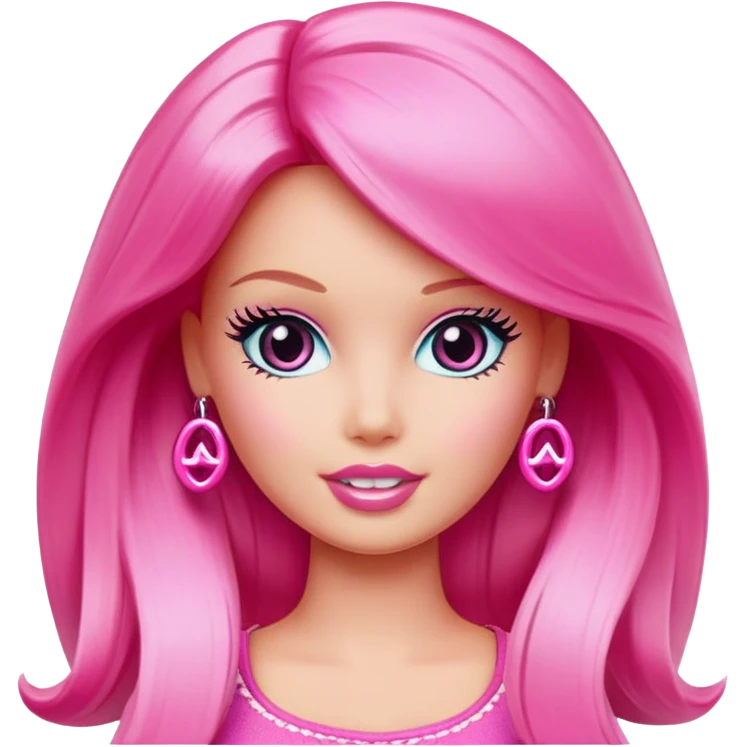 Barbie face pink logo emoji