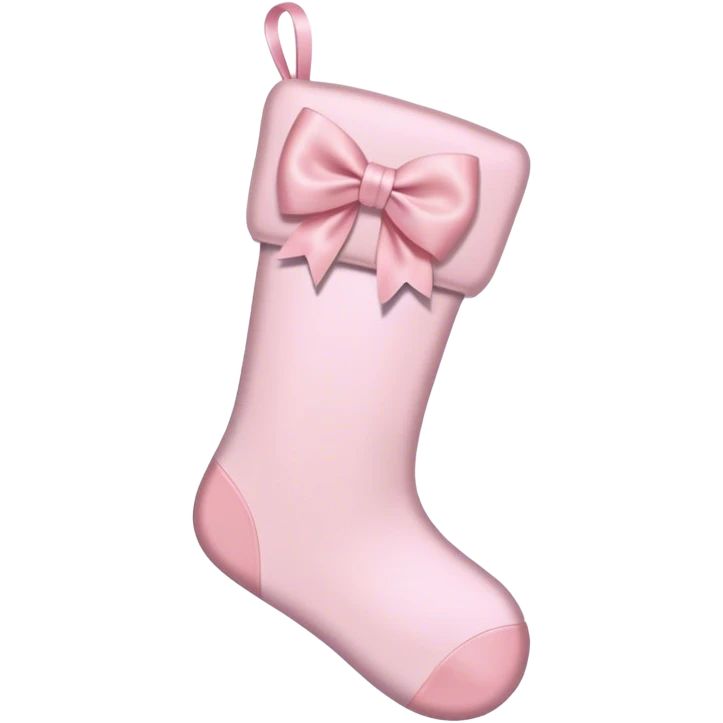pale pink stocking with pale pink bow emoji