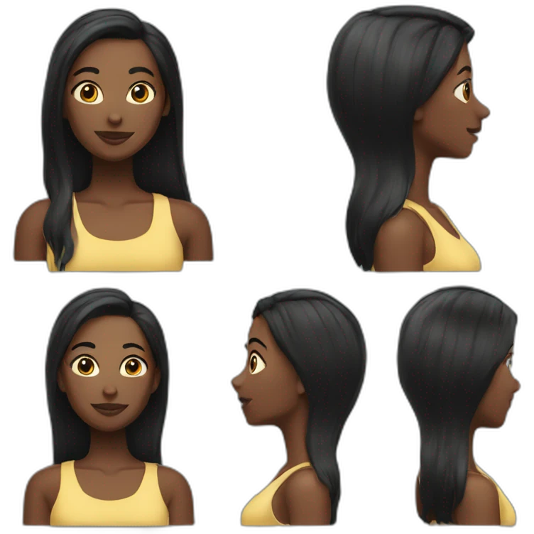 Woman hair black emoji
