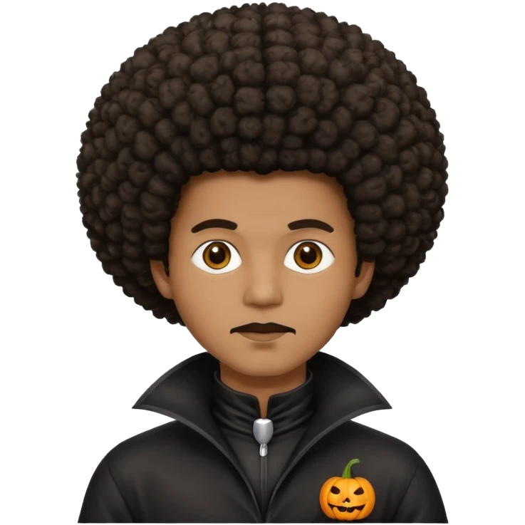 afro halloween man emoji