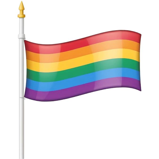 white flag with pole on the left, horizontal stripes of the lesbian pride flag colors, in the style of the rainbow pride flag emoji, no text emoji
