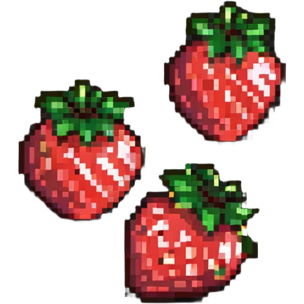 three strawberry tanghulu emoji